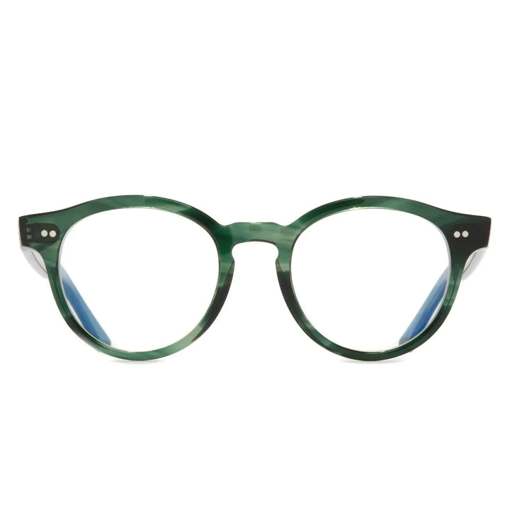 CUTLER AND GROSS 1378 OPTICAL ROUND GLASSES (SMALL) - STRIPED DARK GREEN