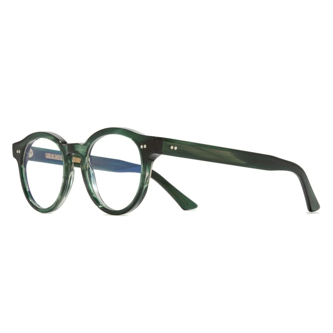 CUTLER AND GROSS 1378 OPTICAL ROUND GLASSES (SMALL) - STRIPED DARK GREEN