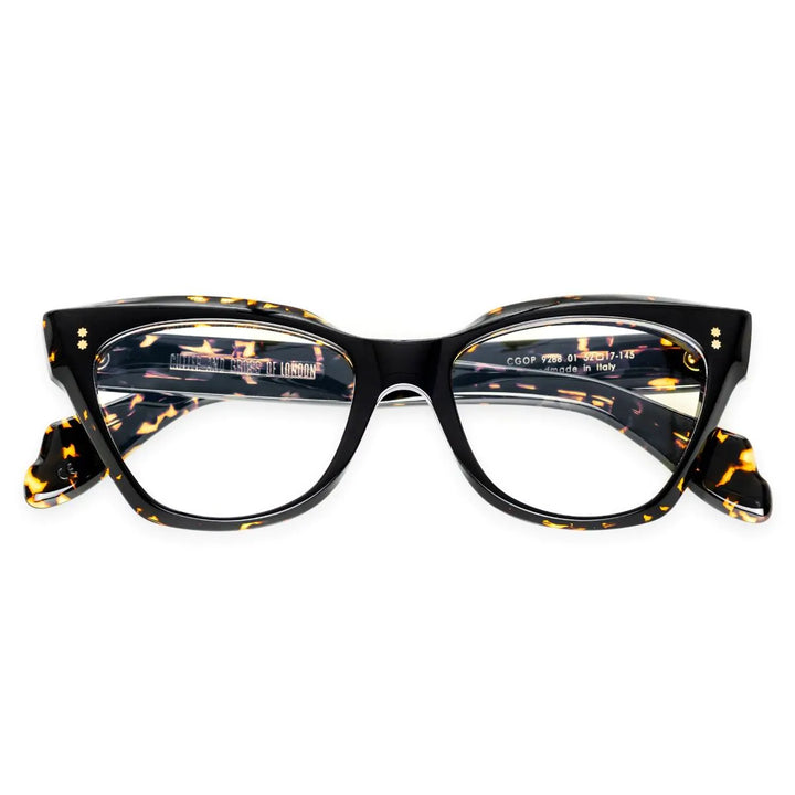 CUTLER AND GROSS 9288 OPTICAL CAT EYE GLASSES - BLACK ON HAVANA