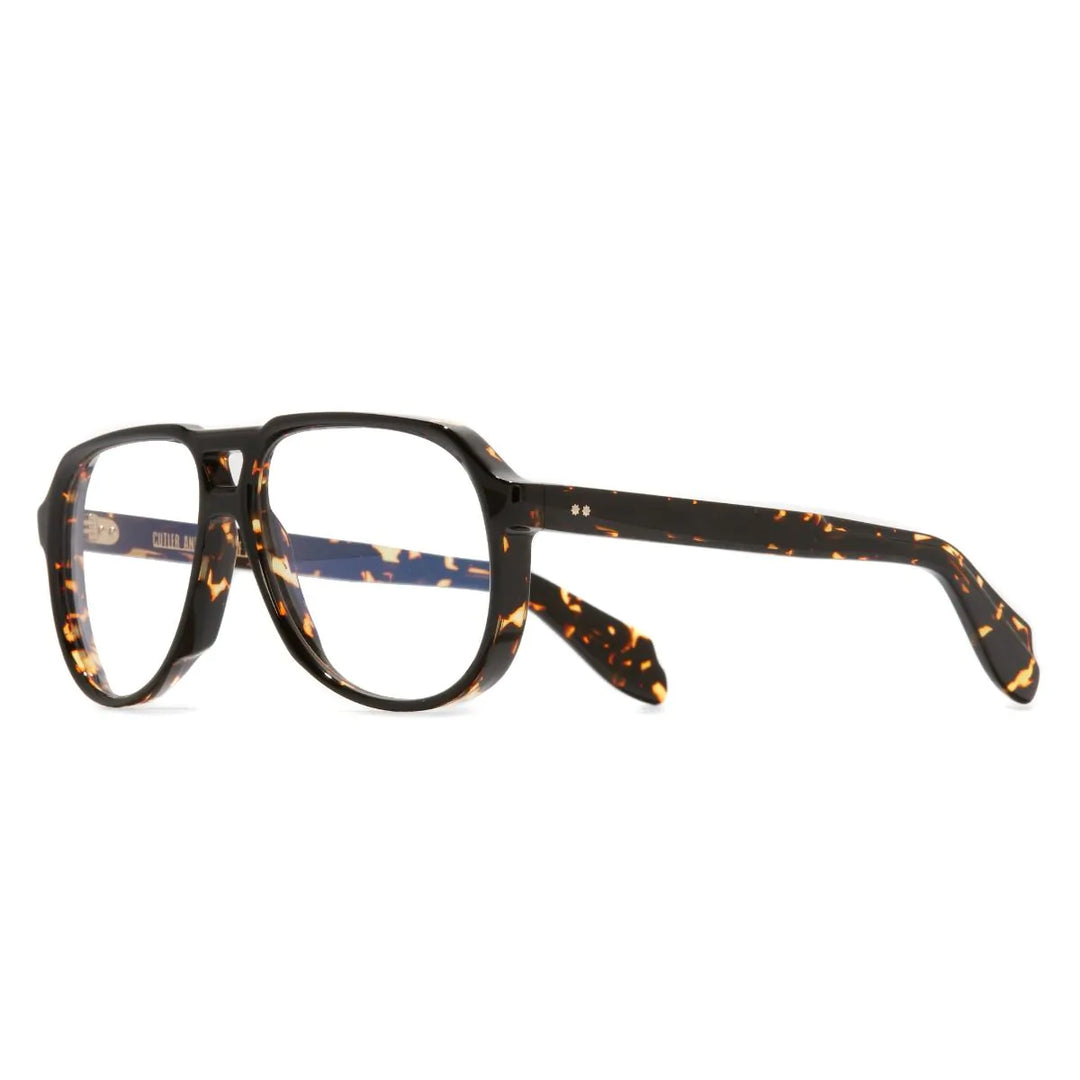 CUTLER & GROSS 9782 OPTICAL AVIATOR GLASSES - BLACK ON HAVANA