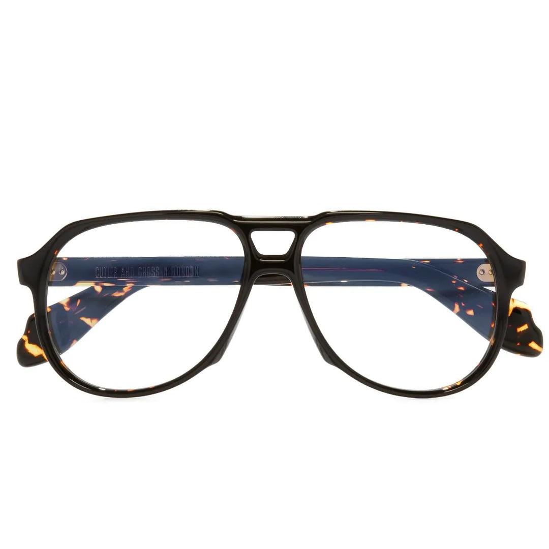 CUTLER & GROSS 9782 OPTICAL AVIATOR GLASSES - BLACK ON HAVANA