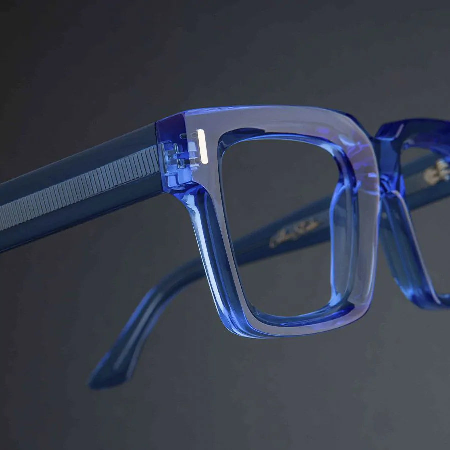 CUTLER AND GROSS 1386 OPTICAL SQUARE GLASSES - LIMITED EDITION COLOUR STUDIO BLUE CRYSTAL