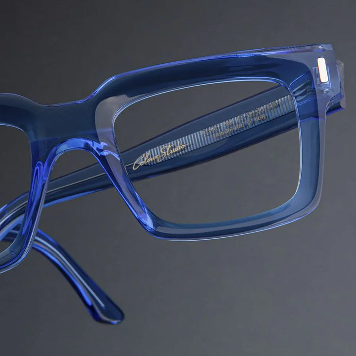 CUTLER AND GROSS 1386 OPTICAL SQUARE GLASSES - LIMITED EDITION COLOUR STUDIO BLUE CRYSTAL