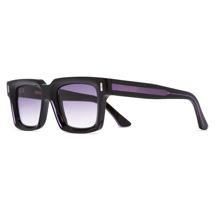 CUTLER AND GROSS 1386 SQUARE SUNGLASSES - PURPLE ON BLACK