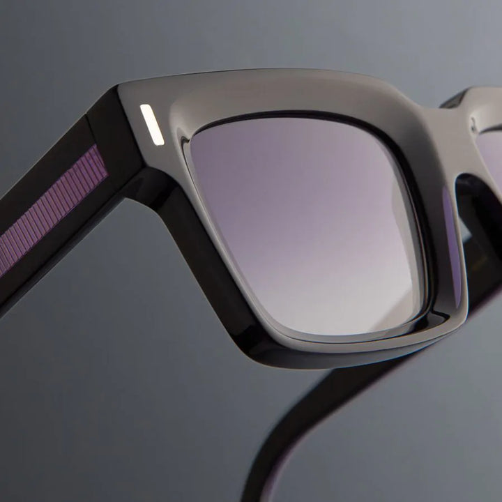 CUTLER AND GROSS 1386 SQUARE SUNGLASSES - PURPLE ON BLACK